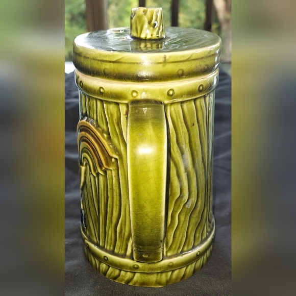 RARE Inarco Rooster Green Ceramic Teapot Made In Japan Farmhouse Country Kitchen - Picture 2 of 8